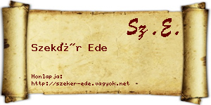Szekér Ede névjegykártya